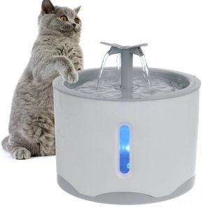 2.6L USB LED Automatischer elektrischer Trinkbrunnen für Haustiere Katze Hundetrinkspender Welpen Wasserspender Wasserspender